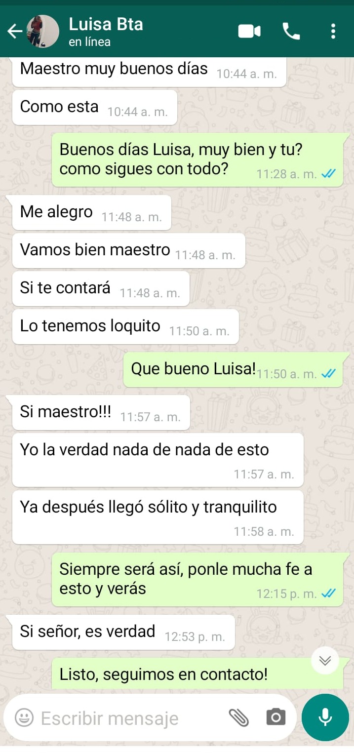 Testimonio WhatsApp Ángela